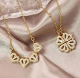 Magnetic Four-Leaf Clover Heart Necklace