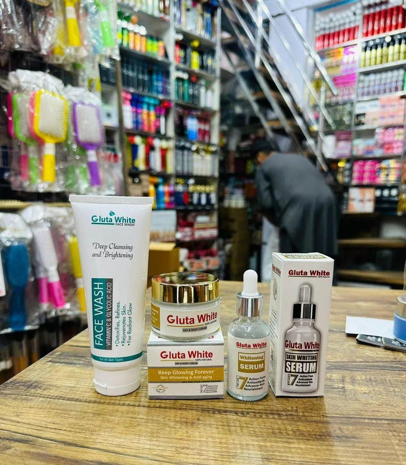 Gluta white  3 in 1 Skincare Bundle - 3 Pcs Complete Care Set